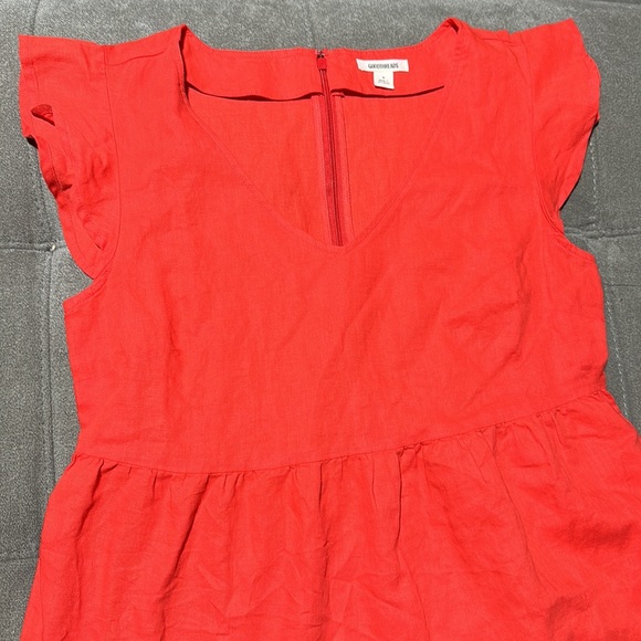 🥰🥰Women's Relaxed-Fit Washed Linen Blend Flutter-Sleeve Dress🥰🥰 - Picture 7 of 10